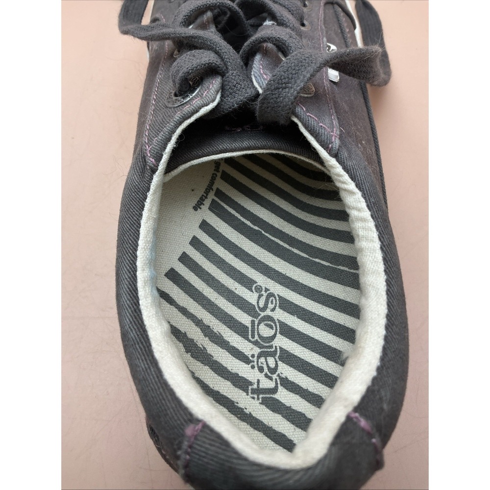 NWT Taos Moc Star 2 Graphite Distressed Canvas Lace-Up Sneakers Women's 8.5 - Picture 6 of 11
